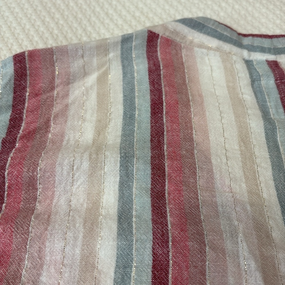 Rails linens Striped Button-Down Tie-Front Top - Picture 4 of 5